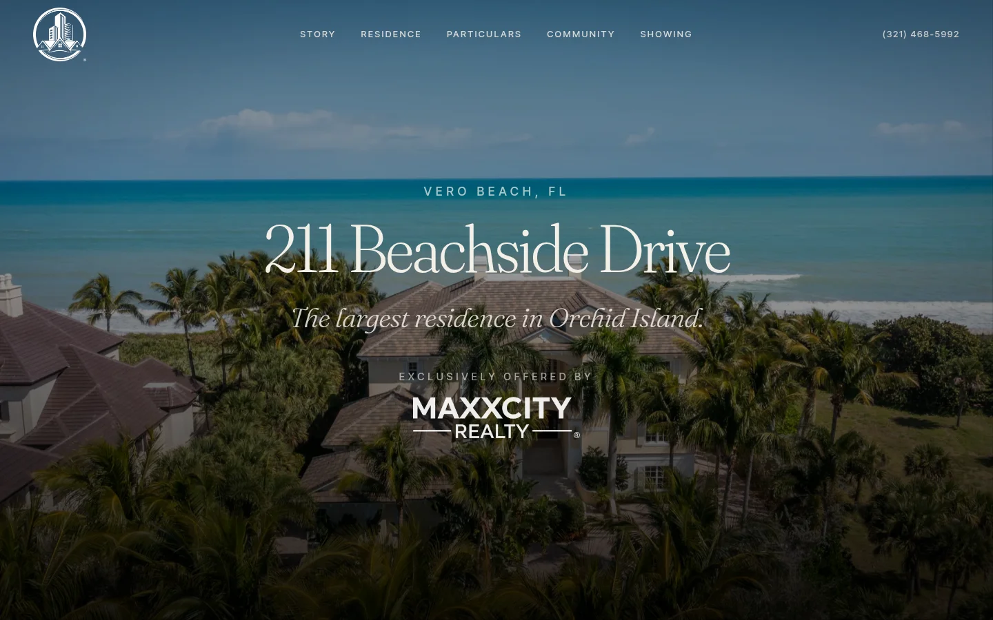 211 Beachside Drive — Luxury single-listing site website built by NovraScale