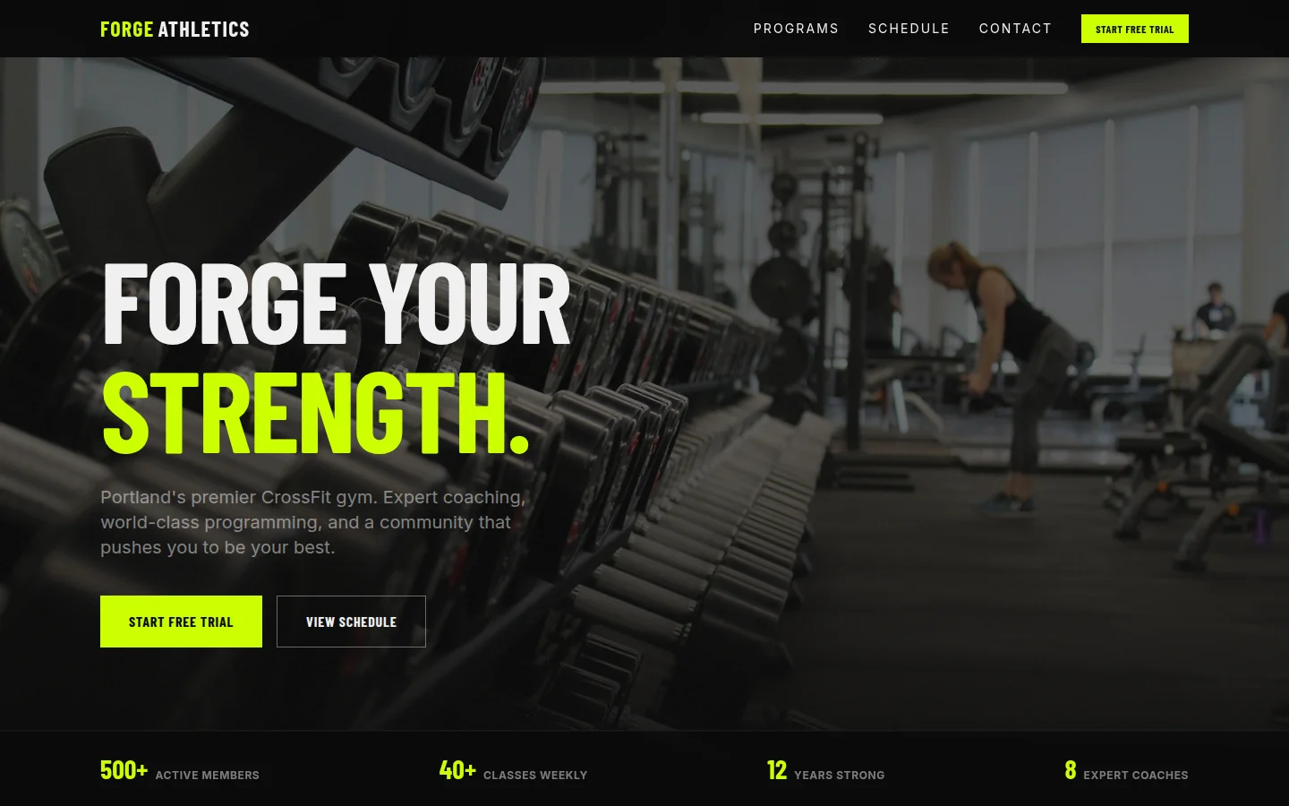 Forge Athletics — CrossFit gym website built by NovraScale