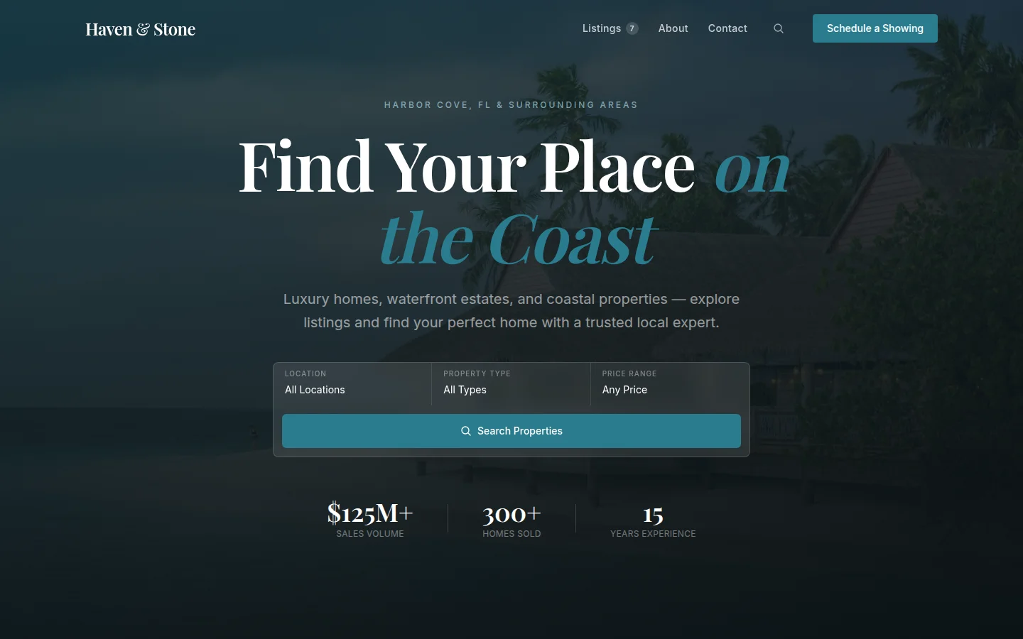 Haven & Stone Real Estate — Real estate brokerage website built by NovraScale